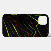 赤と緑の波状の長いストローク、黒い背景 Case-Mate iPhoneケース (裏面 (横))