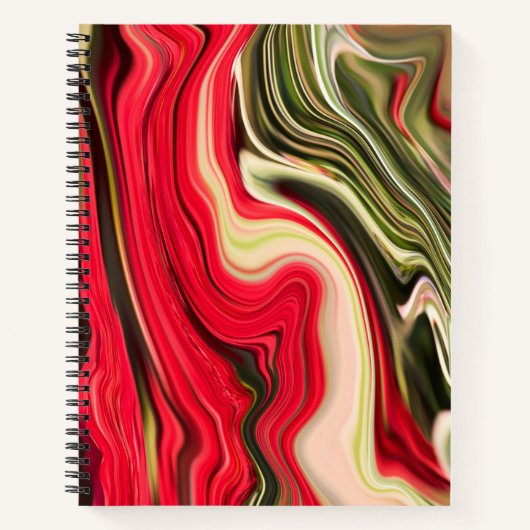 赤と緑の波 ノートブック (正面)