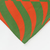 赤と緑の波 フリースブランケット (角)