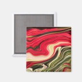 赤と緑の波 マグネット (正面/裏面)