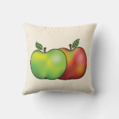 赤と緑の漫画アップルフルーツイラストレーション クッション (裏面)