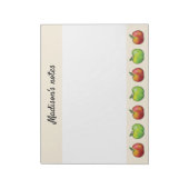 赤と緑の漫画アップルフルーツ&カスタム文字 ノートパッド (回転)