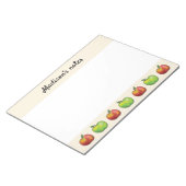 赤と緑の漫画アップルフルーツ&カスタム文字 ノートパッド (アングル)