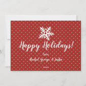 赤と緑の点の数が増え、フォトクメリーリスマス シーズンカード (裏面)