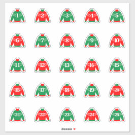 赤と緑の番号付きアドベンチャースタンプ シール