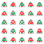 赤と緑の番号付きアドベンチャースタンプ シール (正面)