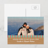 赤と緑の素朴なストライプの写真ポストカード シーズンポストカード (正面/裏面)