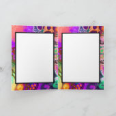 赤と緑の紫のデジカラフルタル流体アー空白のト カード (内部)