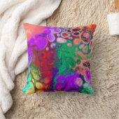 赤と緑の紫の流体カラフルアート クッション (ブランケット)