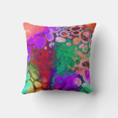 赤と緑の紫の流体カラフルアート クッション (裏面)