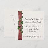 赤と緑の結婚式後招待状 招待状 (正面/裏面)