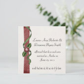 赤と緑の結婚式後招待状 招待状 (スタンド正面)