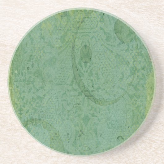 赤と緑の絵を描ヴィンテージ壁紙抽象芸術 コースター (正面)