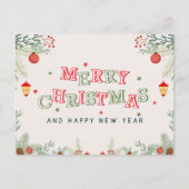 赤と緑の美学メリークリスマス ポストカード (正面)