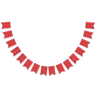 赤と緑の背ストライプの景 バンティングフラッグ