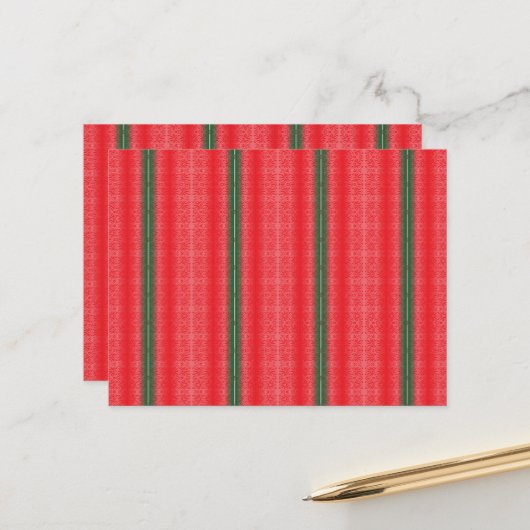 赤と緑の背ストライプの景 ポストカード (正面/裏面インサイチュ)
