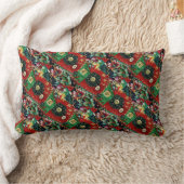 赤と緑の腰枕 ランバークッション (ブランケット)