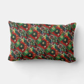 赤と緑の腰枕 ランバークッション (裏面)