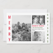 赤と緑の色のミニマルポップ・アートのリストコラージュ シーズンカード (正面)