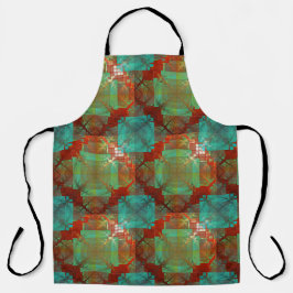 赤と緑の色融合エプロン エプロン