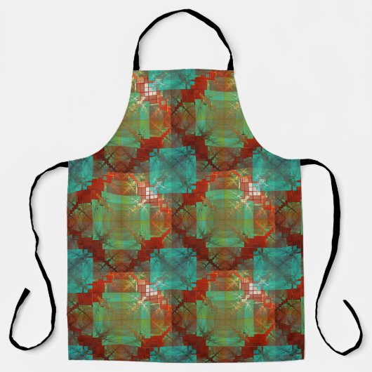 赤と緑の色融合エプロン エプロン (正面)
