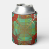 赤と緑の色融合クーラーボックス 缶クーラー (缶正面)