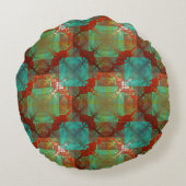赤と緑の色融着円枕 ラウンドクッション (裏面)