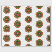 赤と緑の花びらの赤いラディバグ。 ラッピングペーパー (フラット)