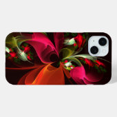 赤と緑の花モダン抽象芸術パターン #02 Case-Mate iPhoneケース (裏面 (横))