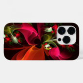 赤と緑の花モダン抽象芸術パターン #02 Case-Mate iPhoneケース (裏面 (横))
