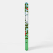 赤と緑の花柄 iPhoneケース (左側面)
