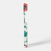 赤と緑の花柄 iPhoneケース (左側面)