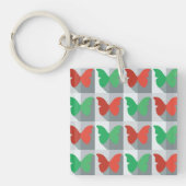 赤と緑の蝶 キーホルダー (正面)