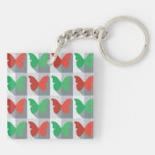 赤と緑の蝶 キーホルダー (裏面)