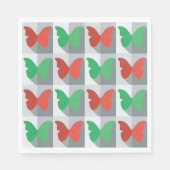 赤と緑の蝶 スタンダードランチョンナプキン (正面)