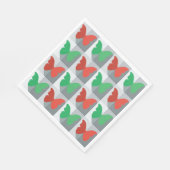 赤と緑の蝶 スタンダードランチョンナプキン (角)