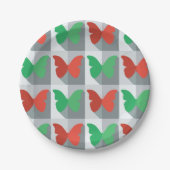 赤と緑の蝶 ペーパープレート (正面)