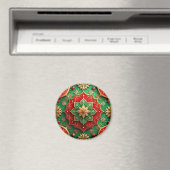 赤と緑の装飾クリスマスホリデーマグネット マグネット (インサイチュ (食洗機))