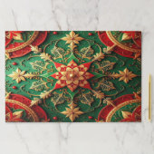 赤と緑の装飾的なホリデーちぎれるプレースマット ペーパーパッド (インサイチュ)