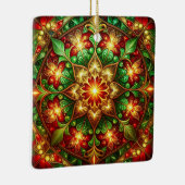 赤と緑の装飾的なホリデーオーナメント セラミックオーナメント (右)
