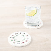 赤と緑の輪の中のクリスマスの12日 コースター (側面)