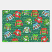 赤と緑の醜いクリスマスセーター3 ラッピングペーパーシート (正面2)