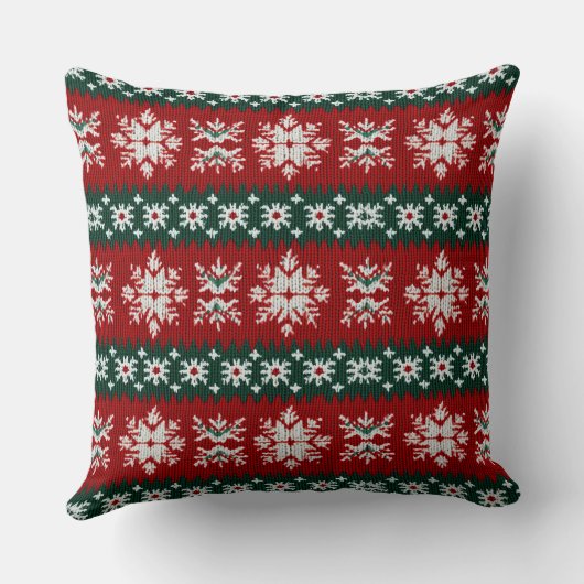 赤と緑の醜いクリスマスセーター クッション (裏面)