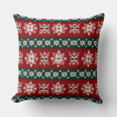赤と緑の醜いクリスマスセーター クッション (正面)