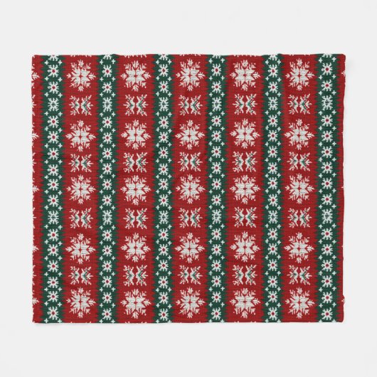 赤と緑の醜いクリスマスセーター フリースブランケット (正面(横))