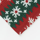 赤と緑の醜いクリスマスセーター フリースブランケット (角)