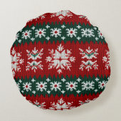 赤と緑の醜いクリスマスセーター ラウンドクッション (裏面)