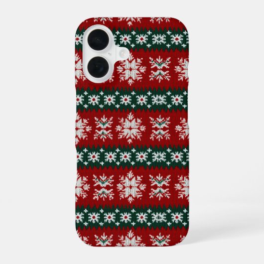 赤と緑の醜いクリスマスセーター iPhone 16ケース (裏面)