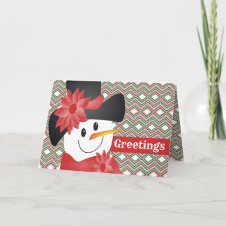 赤と緑の雪だるま シーズンカード