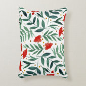 赤と緑の魔法の庭の水色の花 アクセントクッション (正面(垂直))